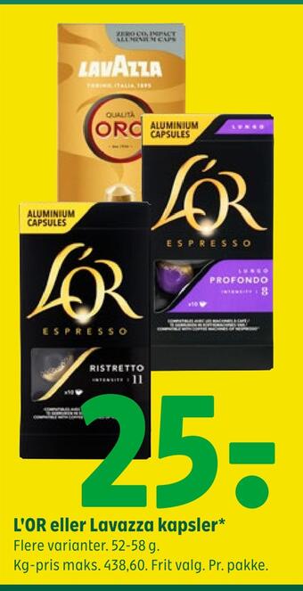 Coop 365 L'or eller lavazza kapsler tilbud