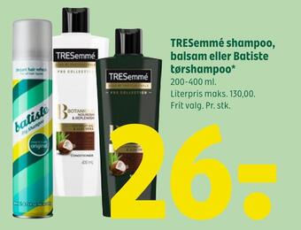 Coop 365 Tresemmé shampoo, balsam eller batiste tørshampoo tilbud