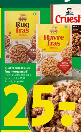 Coop 365 Rugfras morgenmadsprodukt tilbud