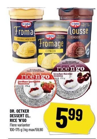 Løvbjerg DR. OETKER DESSERT EL. RICE 'N'GO Flere varianter tilbud