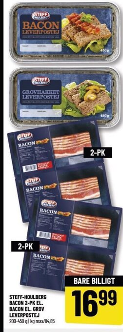 Løvbjerg STEFF-HOULBERG BACON 2-PK EL. BACON EL. GROV LEVERPOSTEJ 200-450 g tilbud