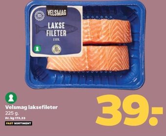 Netto Velsmag laksefileter 225 g. tilbud