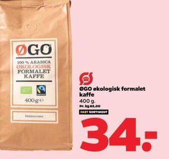 Netto ØGO økologisk formalet kaffe 400 g. tilbud