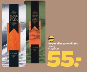 Netto Røget eller gravad laks 250 g. tilbud