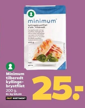 Netto Minimum tilberedt kyllinge-brystfilet 200 g. tilbud
