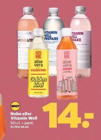 Netto Nobe eller Vitamin Well 50 cl. + pant. tilbud