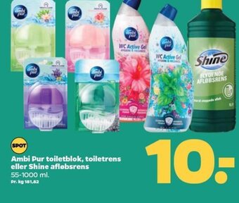 Netto Ambi Pur toiletblok, toiletrens eller Shine afløbsrens tilbud