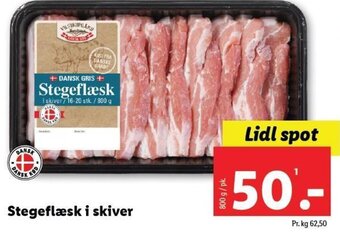 Lidl Stegeflæsk i skiver tilbud