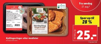 Lidl Kyllingevinger eller medister tilbud