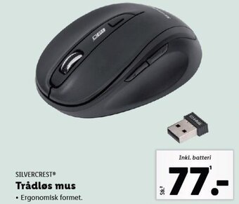 Lidl SILVERCRESTⓇ Trådløs mus • Ergonomisk formet. tilbud