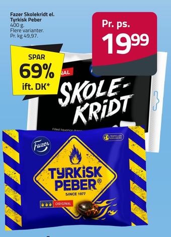 Fleggaard Fazer skolekridt el. tyrkisk peber tilbud