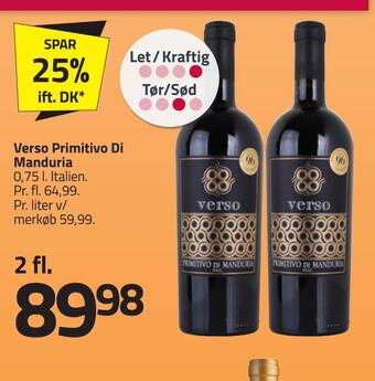 Fleggaard Verso primitivo di manduria tilbud