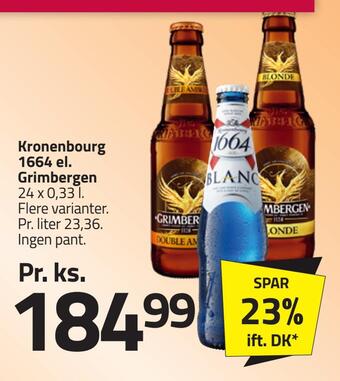 Fleggaard Kronenbourg 1664 el. grimbergen tilbud