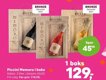 Kvickly Piccini memoro i boks tilbud