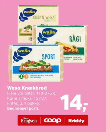 SuperBrugsen Wasa knækbrød tilbud