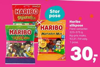 SuperBrugsen Haribo slikpose tilbud