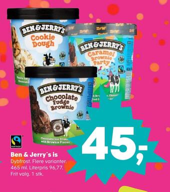 SuperBrugsen Ben & jerry's is tilbud