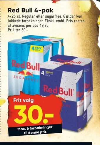 Bilka Red bull 4-pak tilbud