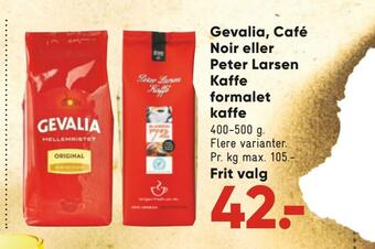 Bilka Gevalia, café noir eller peter larsen kaffe formalet kaffe tilbud