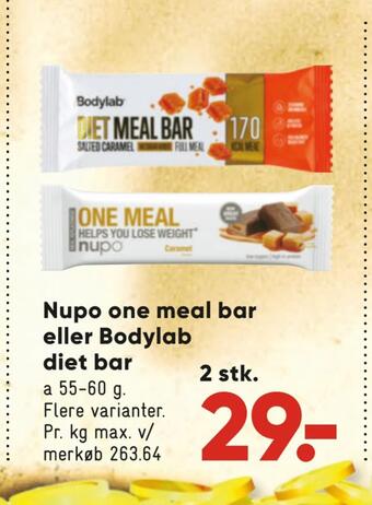 Bilka Nupo one meal bar eller bodylab diet bar tilbud