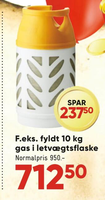 Bilka Fyldt 10 kg gas i letvægtsflaske tilbud