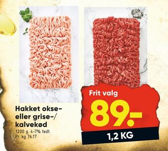 Bilka Hakket okse- eller grise-/ kalvekød tilbud