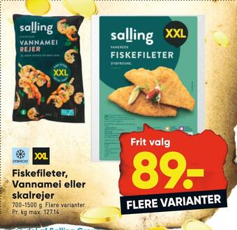 Bilka Fiskefileter, vannamei eller skalrejer tilbud