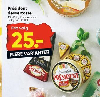 Bilka Président dessertoste tilbud