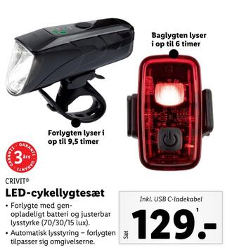 Led cykellygtesæt