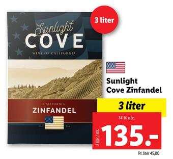 Lidl Sunlight cove zinfandel tilbud