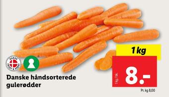 Lidl Danske håndsorterede gulerødder tilbud