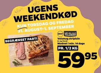 Netto Velsmag striploin tilbud