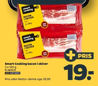 Netto Smart cooking bacon i skiver tilbud