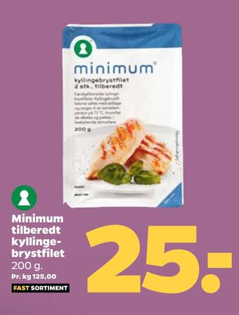 Netto Minimum tilberedt kyllingebrystfilet tilbud