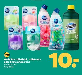 Netto Ambi pur toiletblok, toiletrens eller shine afløbsrens tilbud