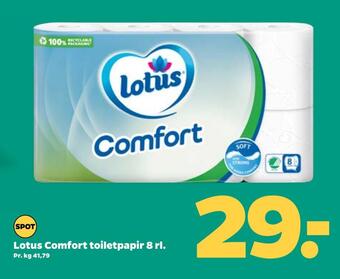 Netto Lotus comfort toiletpapir 8 rl tilbud