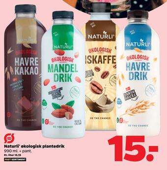 Netto Naturli' økologisk plantedrik tilbud