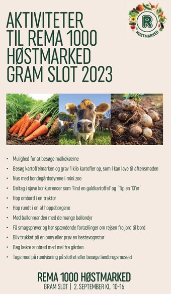 REMA 1000 Aktiviteter til rema 1000 høstmarked gram slot 2023 tilbud