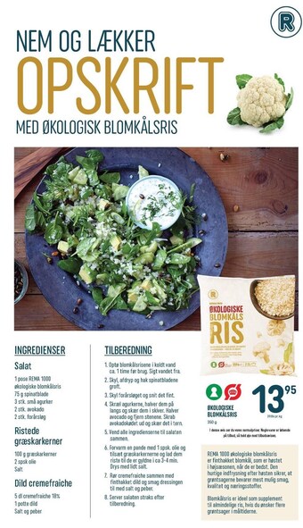 REMA 1000 Nem og lækker opskrift med økologisk blomkålsris tilbud