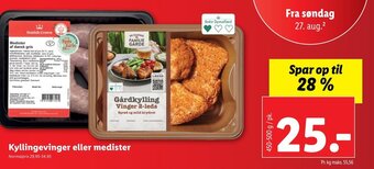 Lidl Kyllingevinger eller medister tilbud