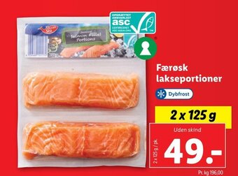 Lidl Færøsk lakseportioner tilbud