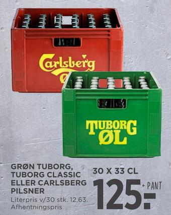 MENY Grøn tuborg, tuborg classic eller carlsberg pilsner tilbud