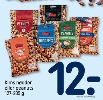 REMA 1000 Kims nødder eller peanuts tilbud