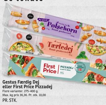 SPAR Gestus færdig dej eller first price pizzadej tilbud
