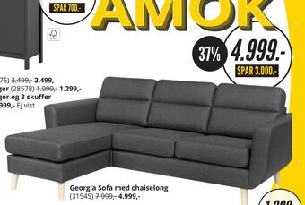 My Home Georgia sofa med chaiselong tilbud