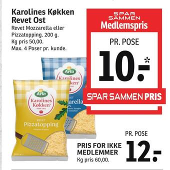 SPAR Karolines køkken revet ost tilbud
