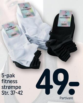 REMA 1000 5-pak fitness strømpe tilbud