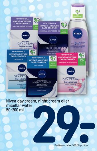 Nivea day cream, night cream eller micellar water