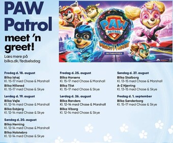 Bilka Paw patrol meet´n greet! tilbud