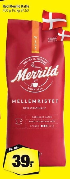 Calle Rød merrild kaffe 400g tilbud